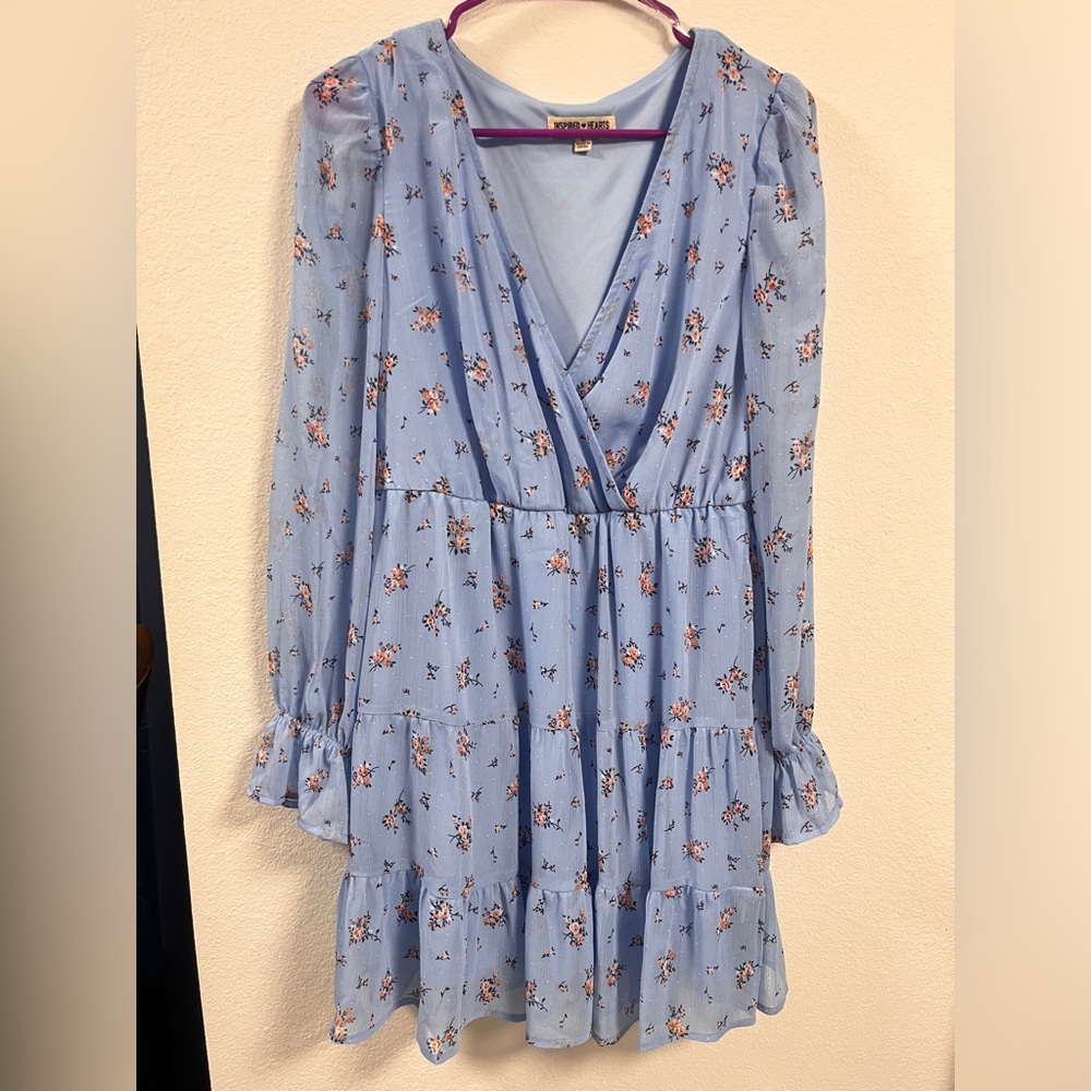 Inspired Hearts Long Sleeve Flowy Dress
